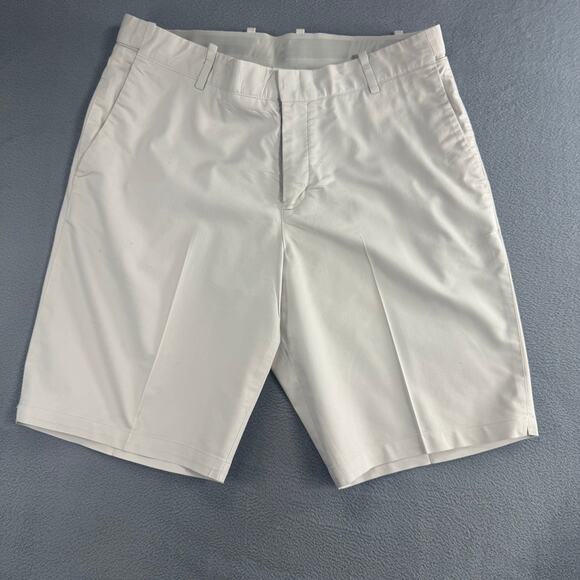 Nike Flex Core Shorts Men 34 Tan Chino DriFit 10" Golf Stretch Preppy Khaki FLAW - Picture 1 of 12